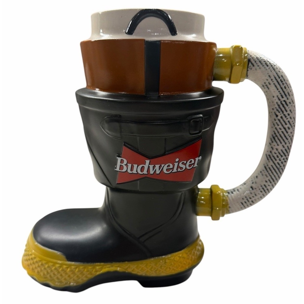 Vintage 1997 Budweiser Firefighter Boot Beer Stein